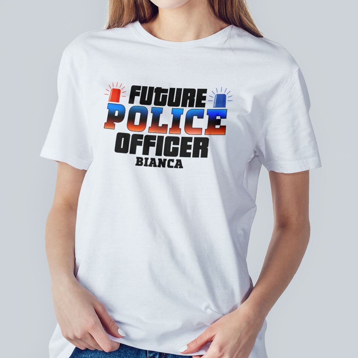 Koszulka bawełniana z nadrukiem – „Future police officer”
