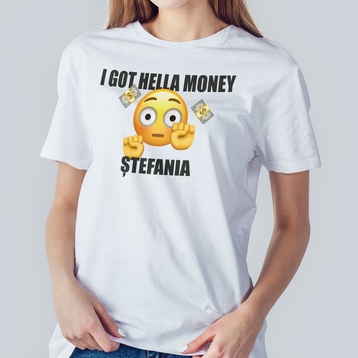 Koszulka bawełniana z nadrukiem – „I got hella money”
