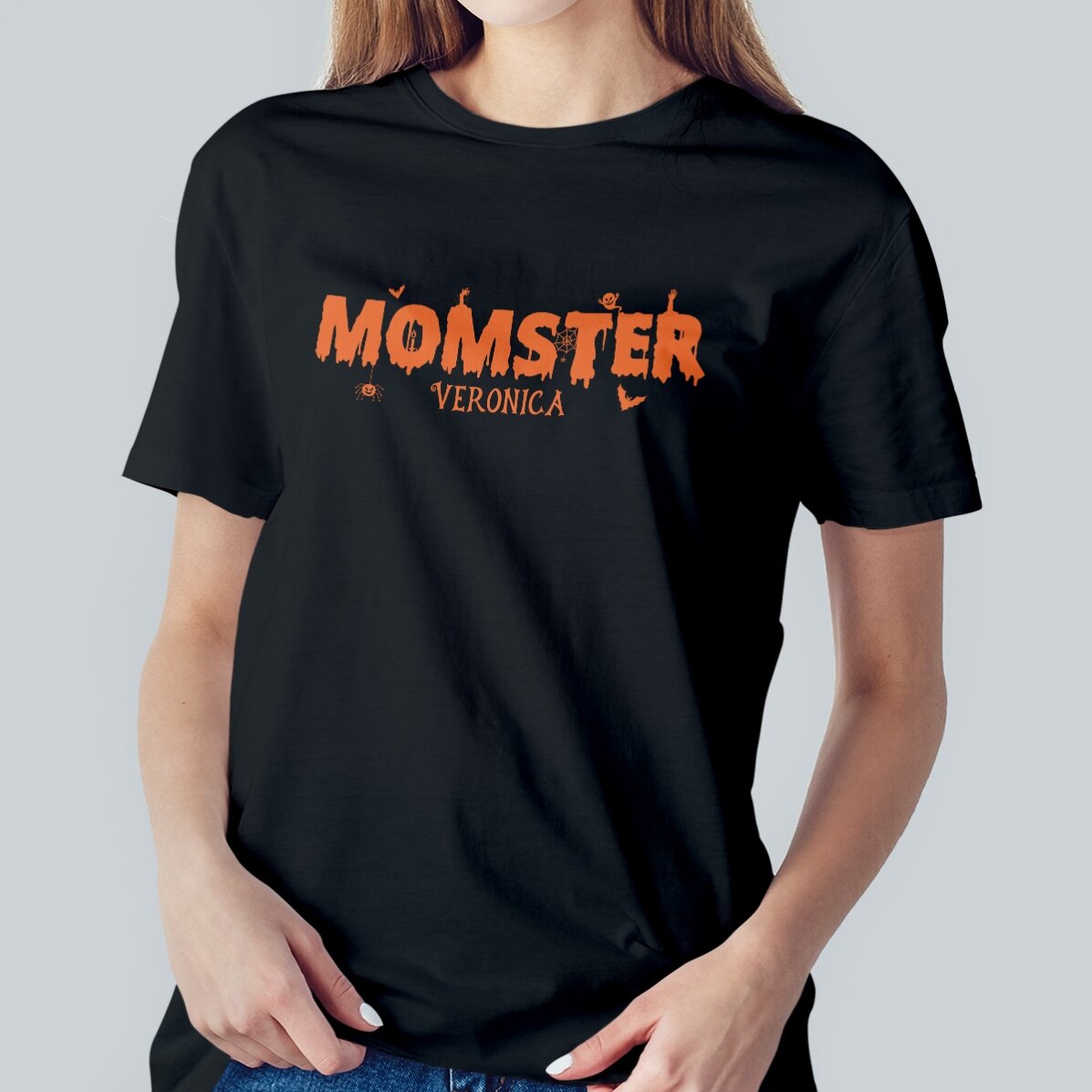 Custom cotton T-shirt with text - Momster