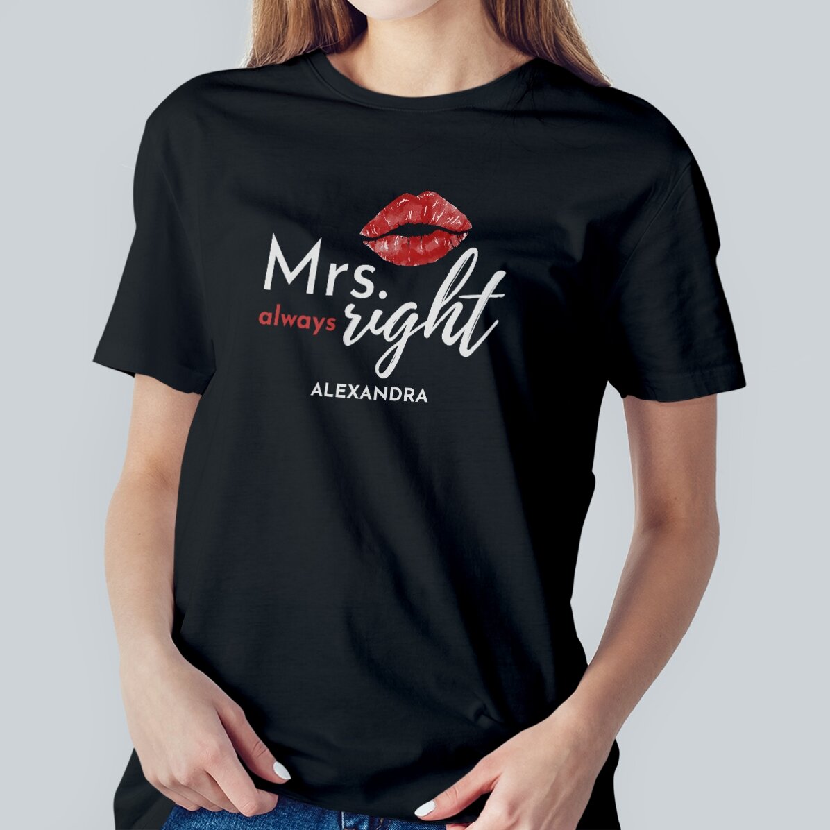 Koszulka bawełniana z nadrukiem – Mrs. Always Right