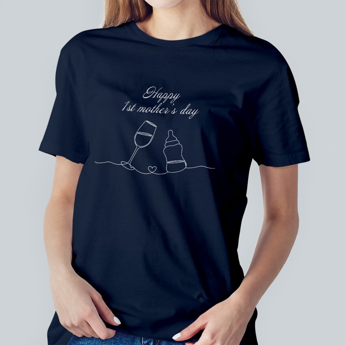 Personalised cotton T-shirt with text for expectant mothers