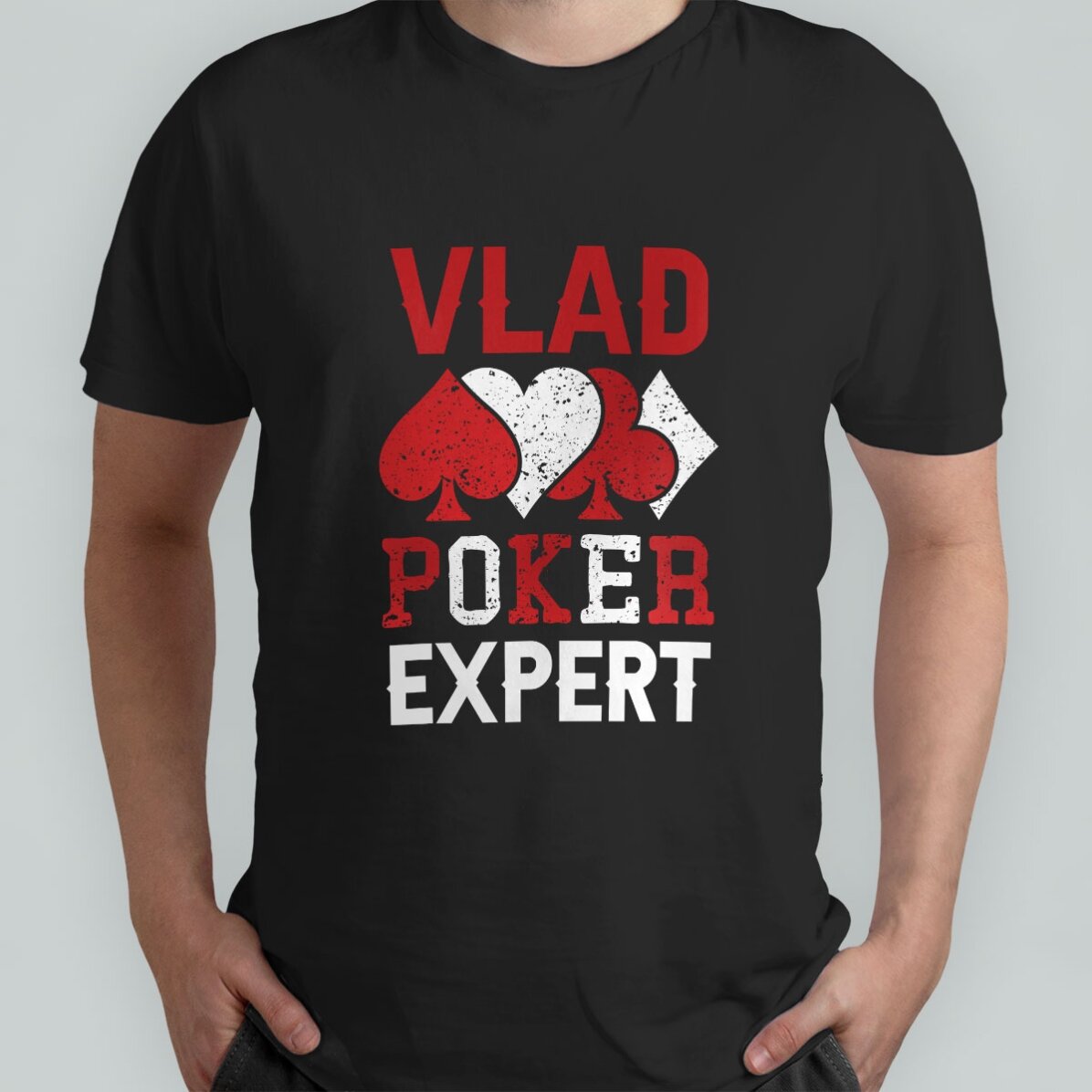 Koszulka bawełniana z nadrukiem – Ekspert w pokerze