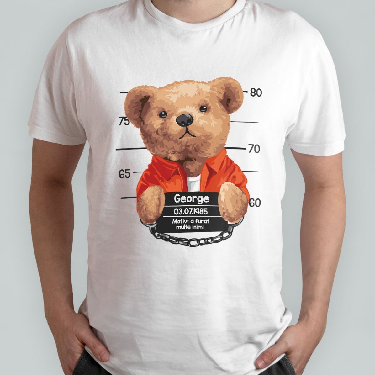 Bawełniana koszulka z nadrukiem – Prison teddy bear