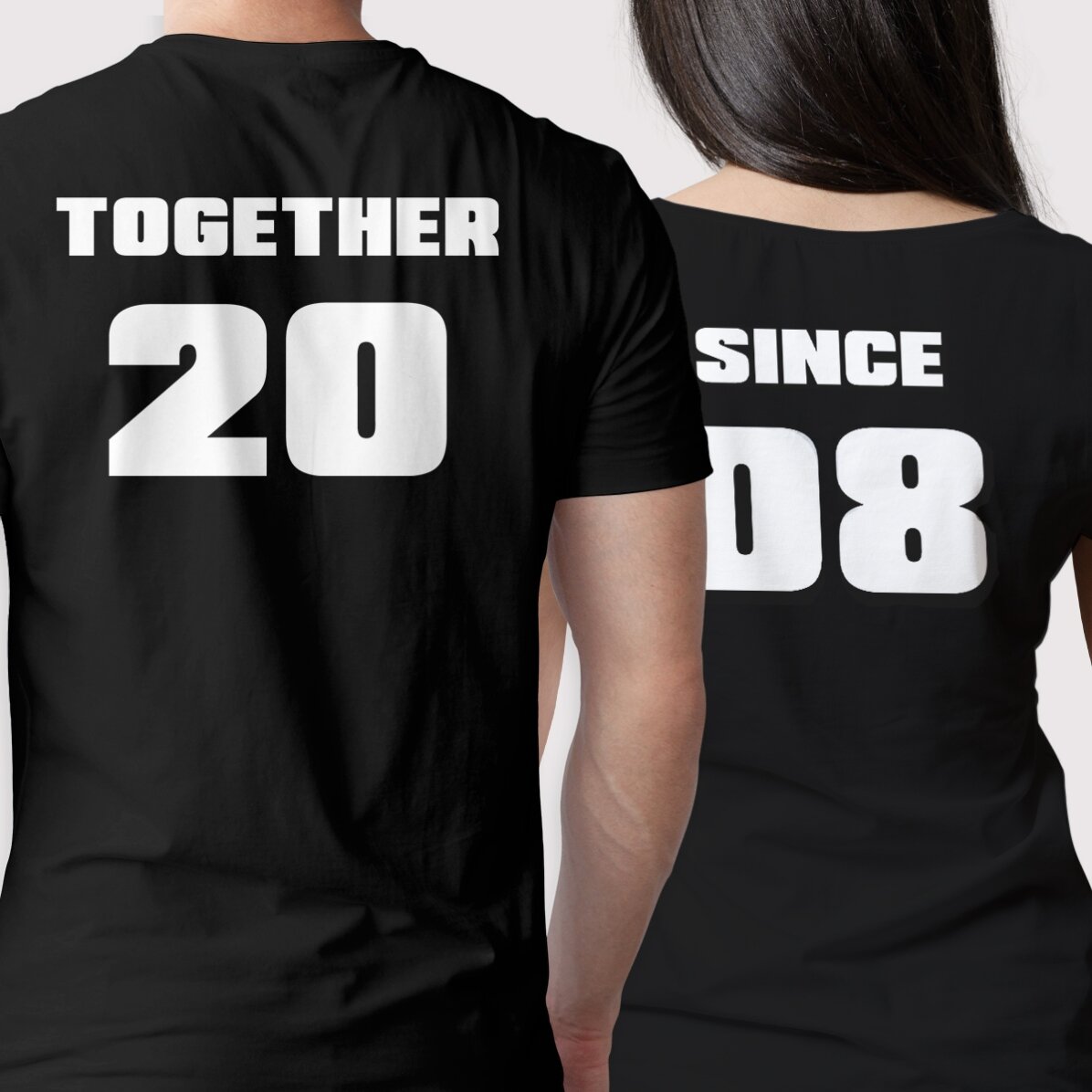 Customised cotton T-shirt with text and number on the back