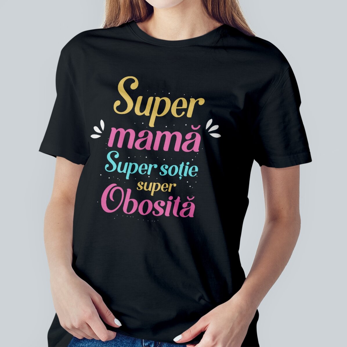 Bawełniana koszulka z nadrukiem – Super Mama