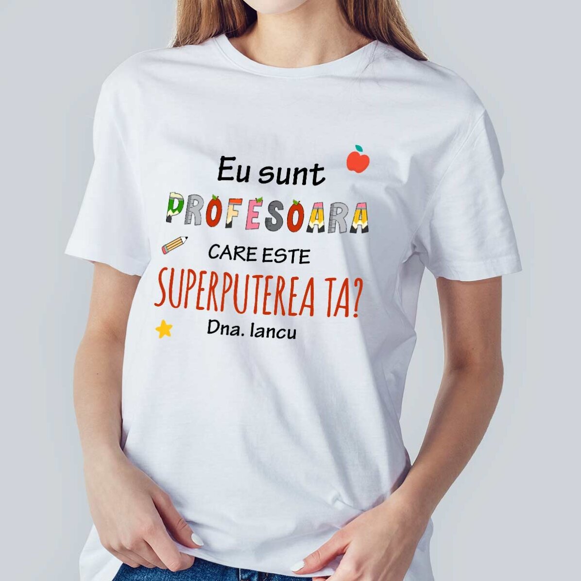 Custom cotton T-shirt with text - Superpower