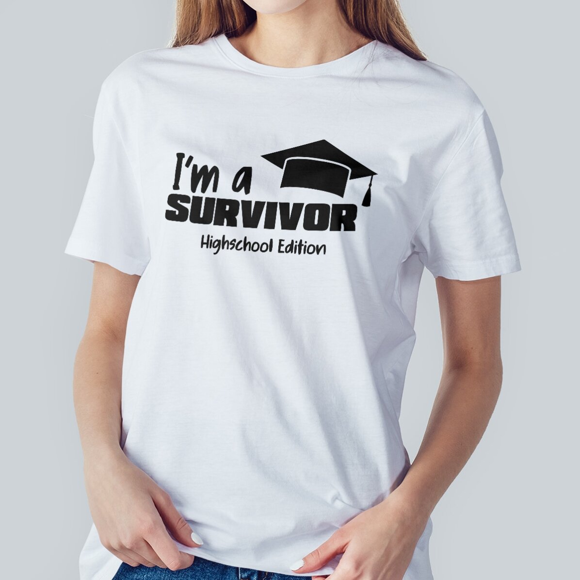 Custom cotton T-shirt with text - Survivor