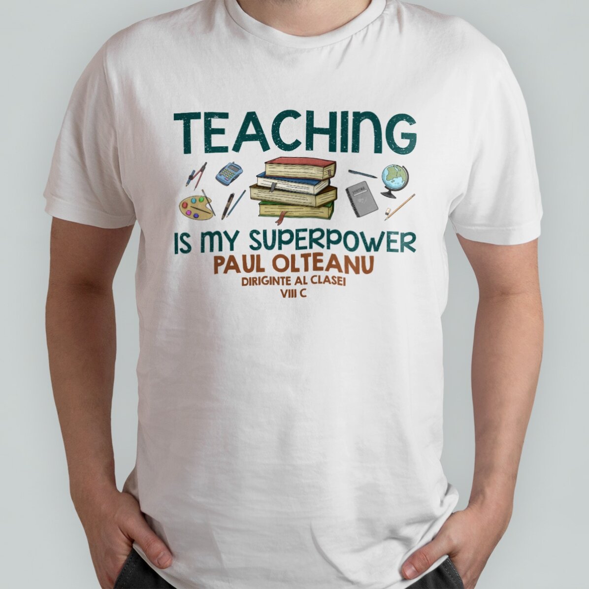 Koszulka bawełniana z nadrukiem – „Teaching is my superpower”