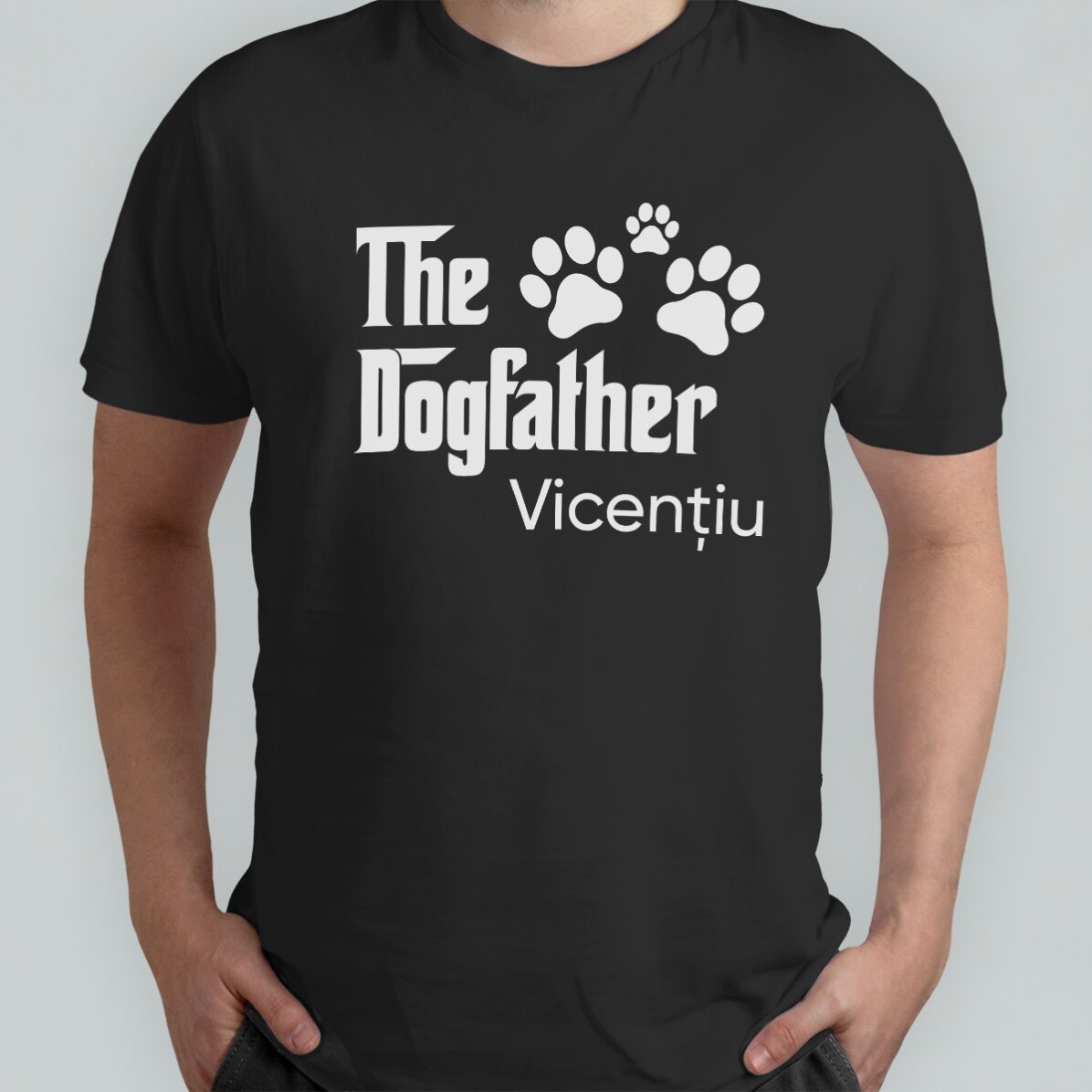 Custom cotton T-shirt with text - The Dogfather