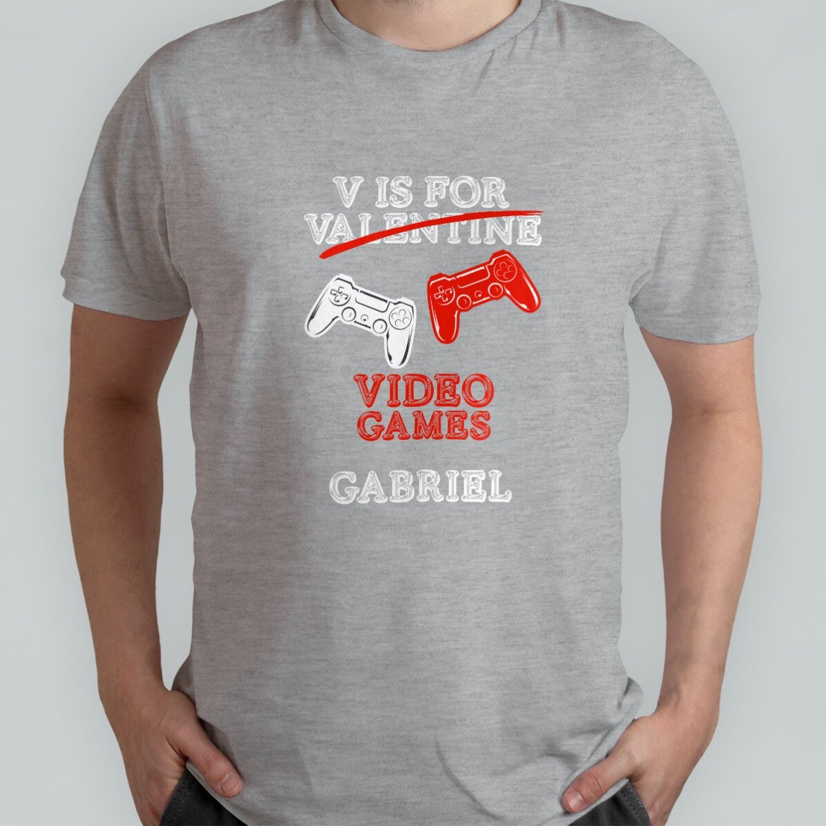 Koszulka bawełniana z nadrukiem – „V is for Video Games”