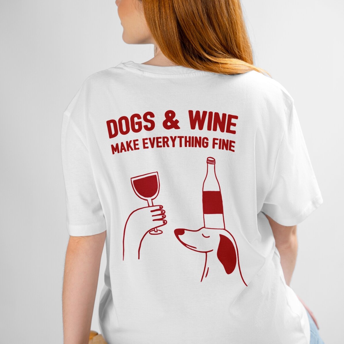 Koszulka bawełniana z nadrukiem – Wine