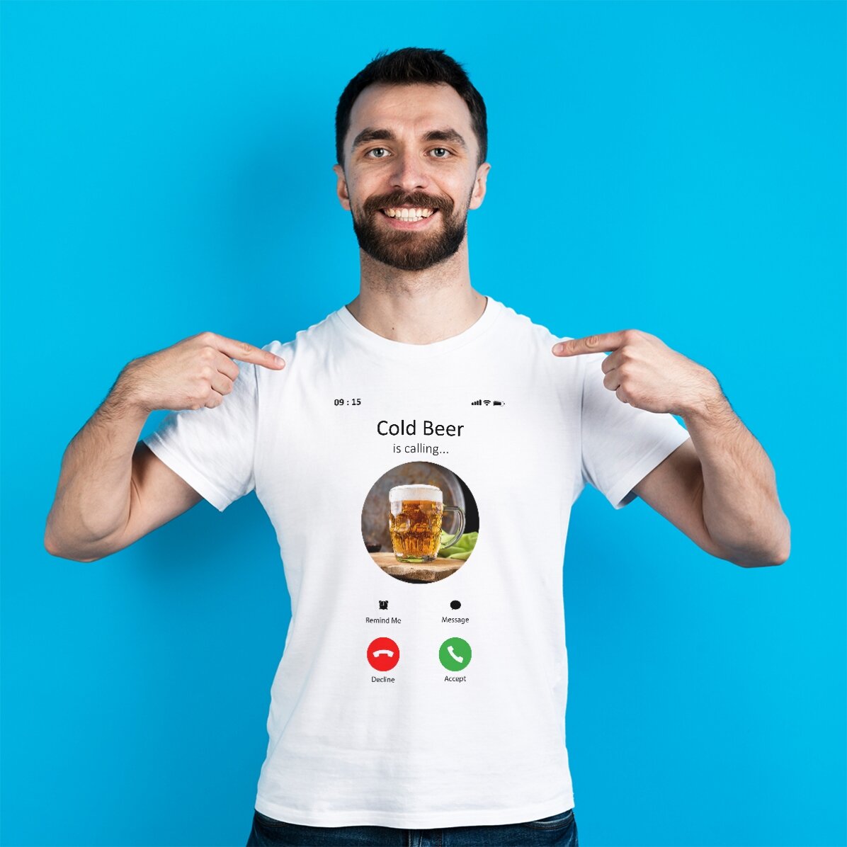 Personalised T-shirt with a photo and text - Incoming call