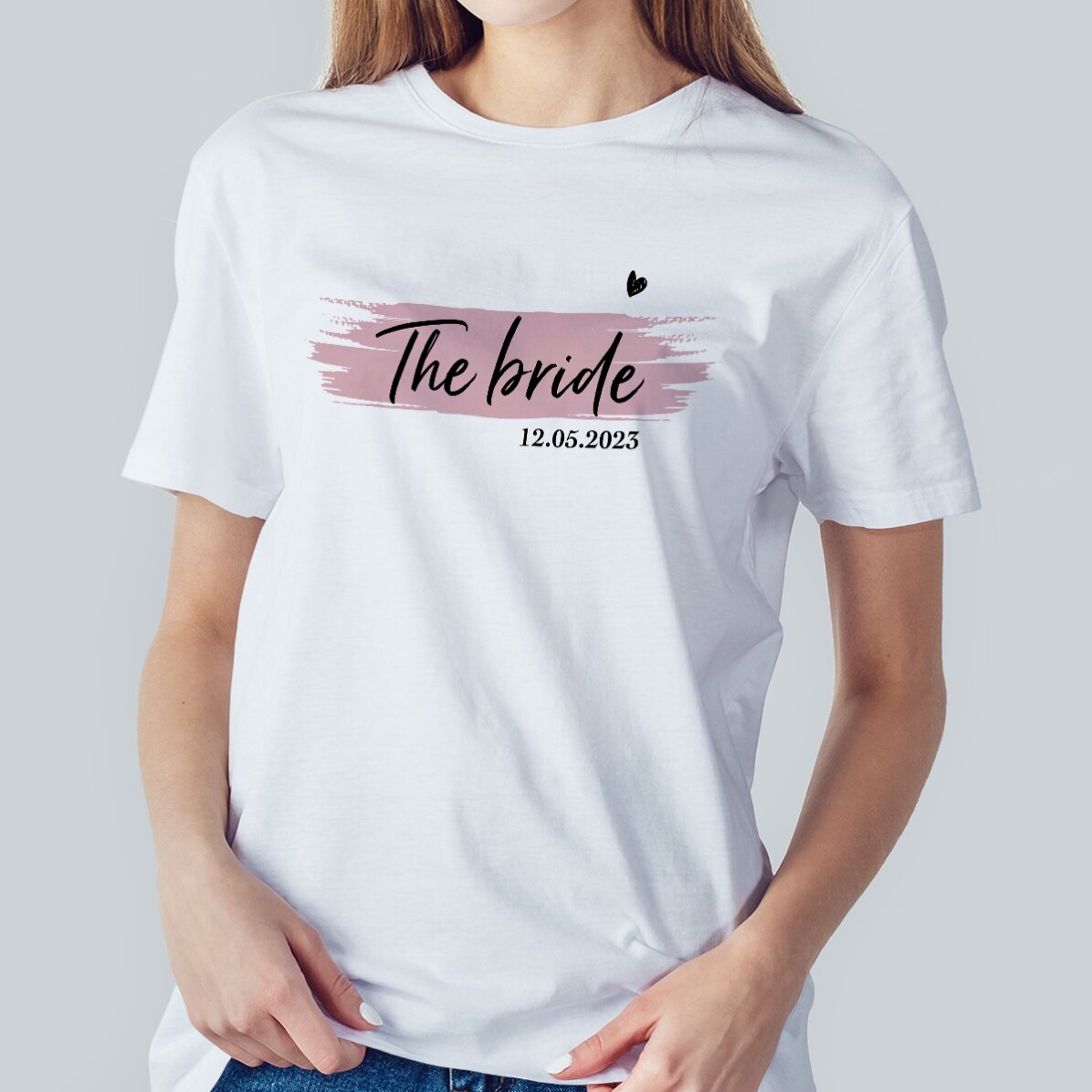 Personalised T-shirt with text for the bride and bridesmaids