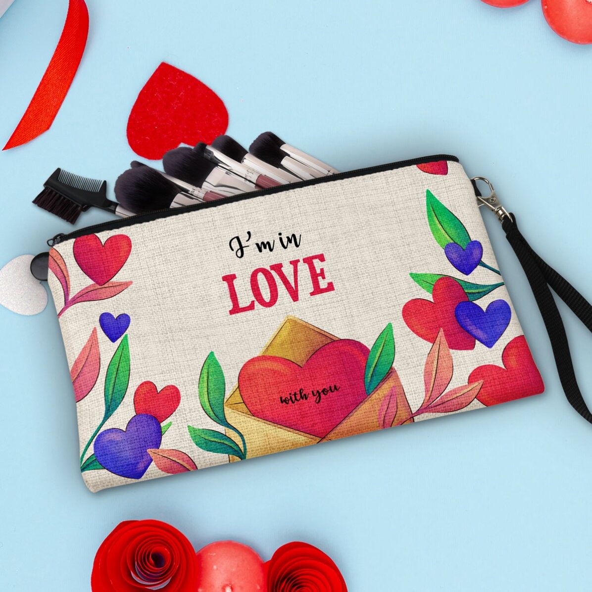 Spersonalizowany zestaw do makijażu z napisem – In LOVE