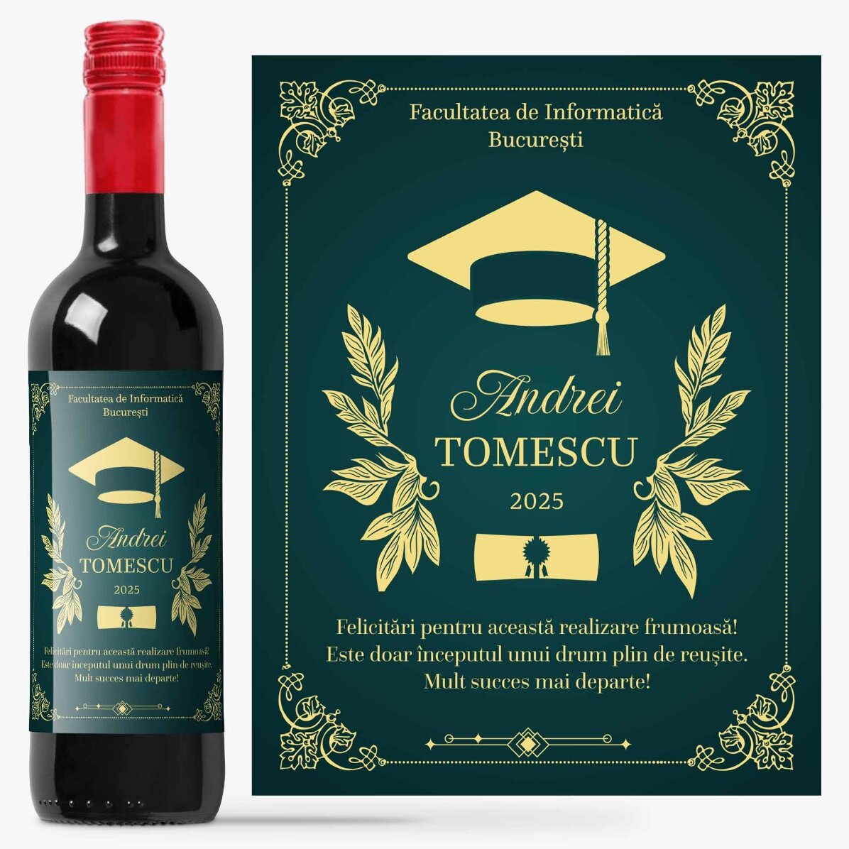 Wino z indywidualnym napisem – Absolwent