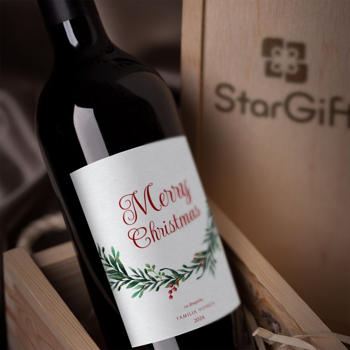 Personalised wine with a message from Caciun - With love