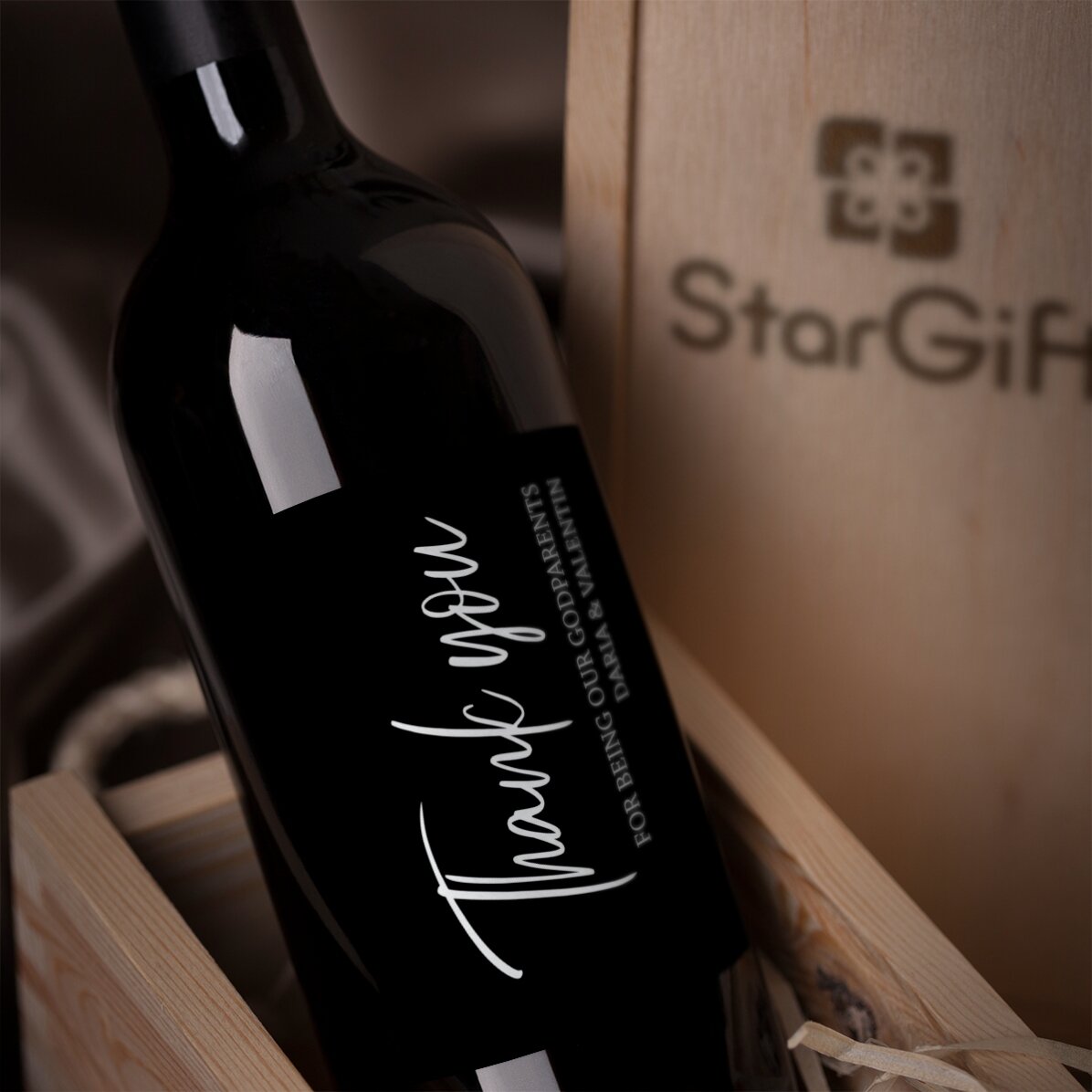 Personalised wine with message - Thank you!