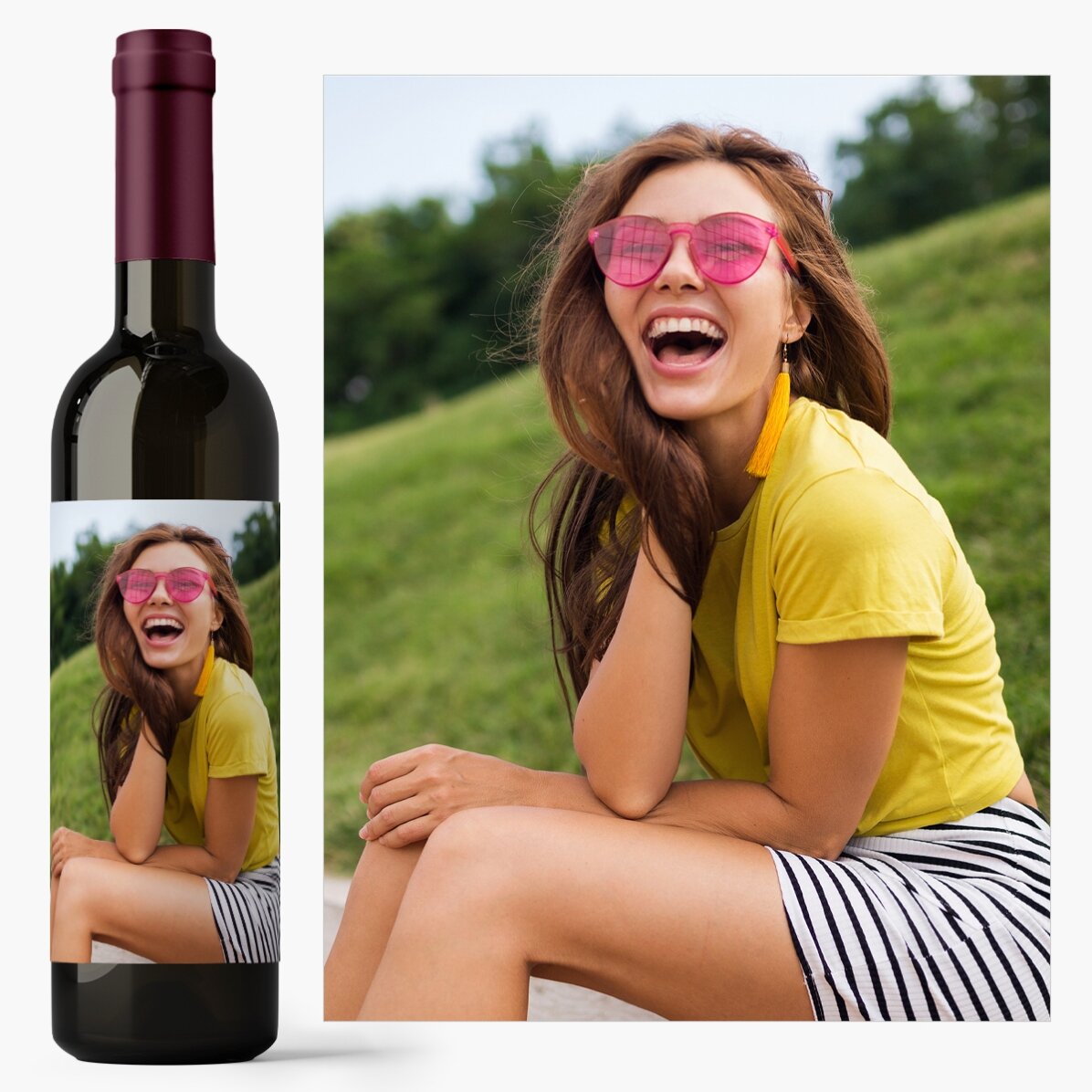 Wino z indywidualnym nadrukiem ze zdjęciem