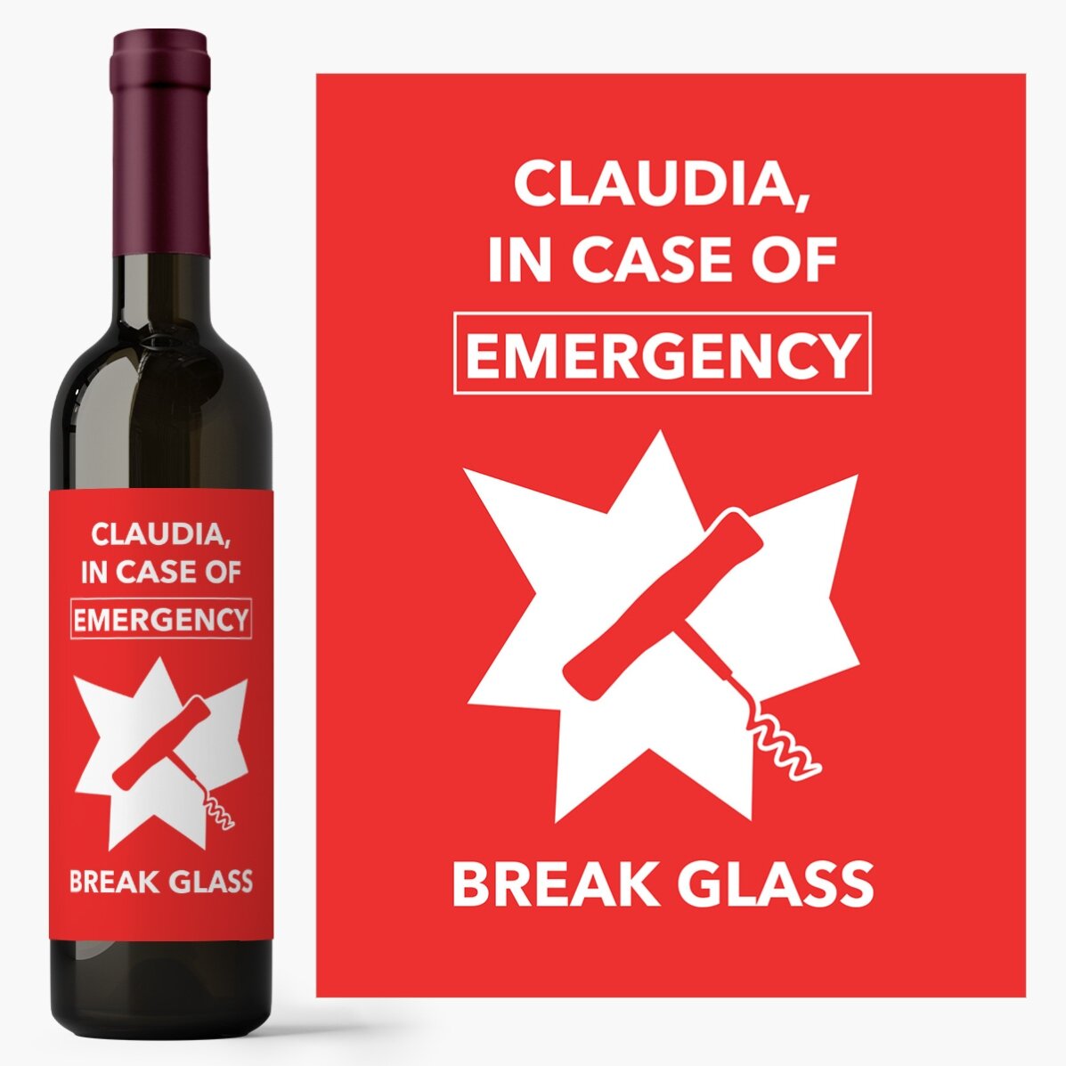 Wino z indywidualnym napisem – Emergency