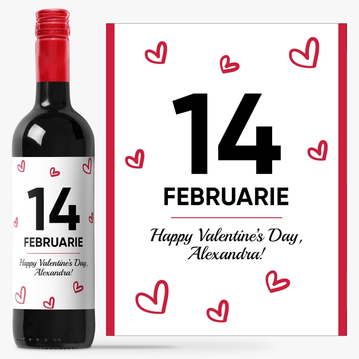 Wino z indywidualnym napisem – Hearts