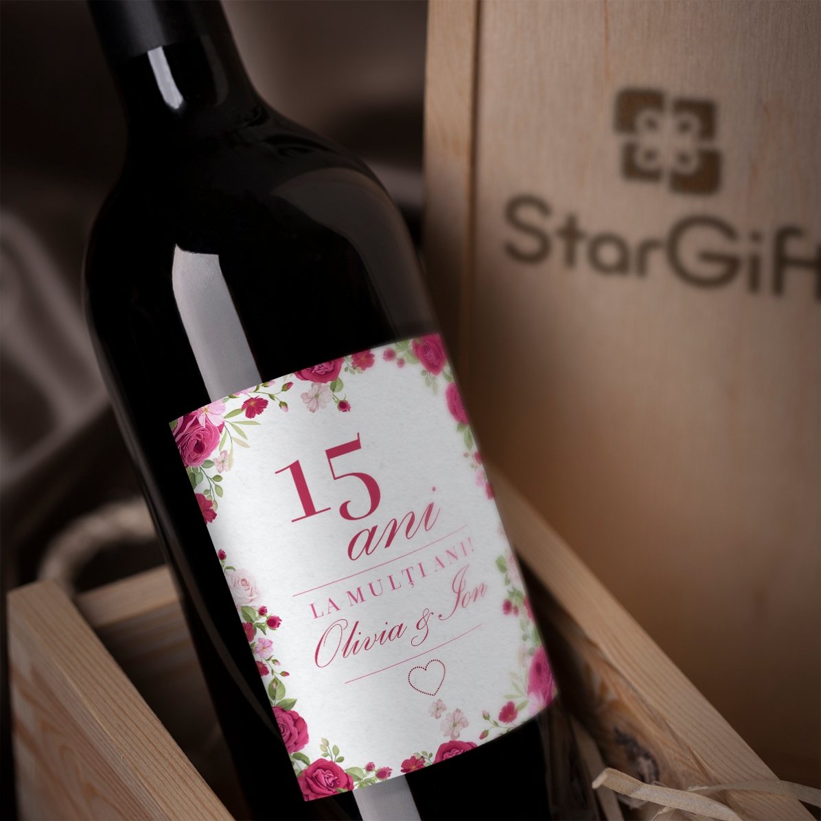 Personalised wine with text - Impreuna
