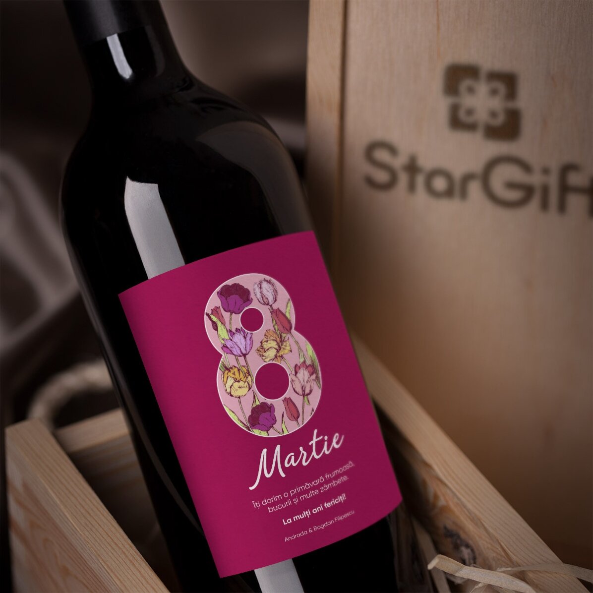 Wino z indywidualnym napisem na 8 marca