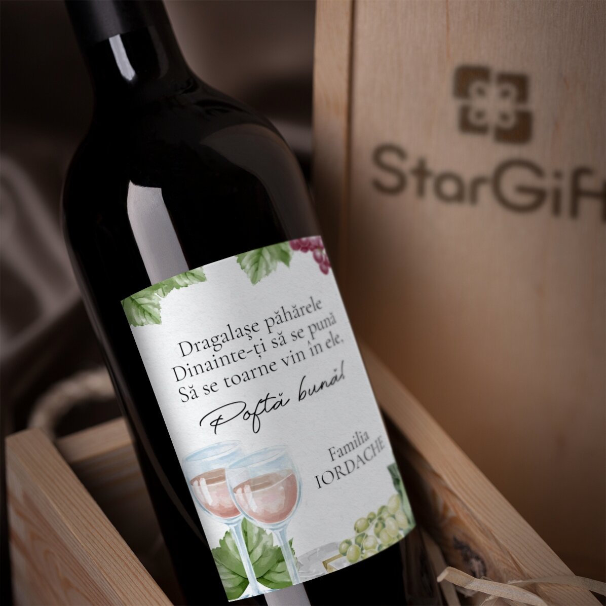 Wino z indywidualnym napisem – Smacznego!