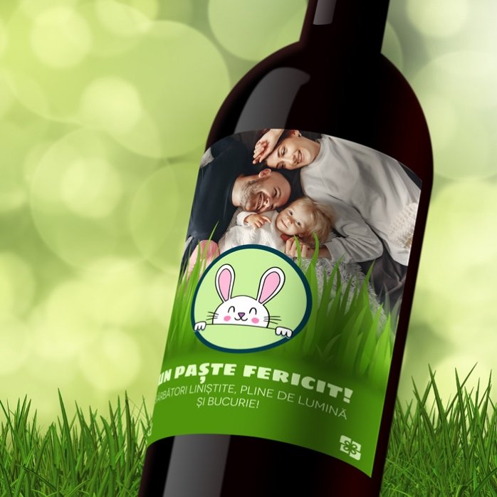 Wino z indywidualnym nadrukiem tekstu i zdjęcia – Wesołych Świąt Wielkanocnych!