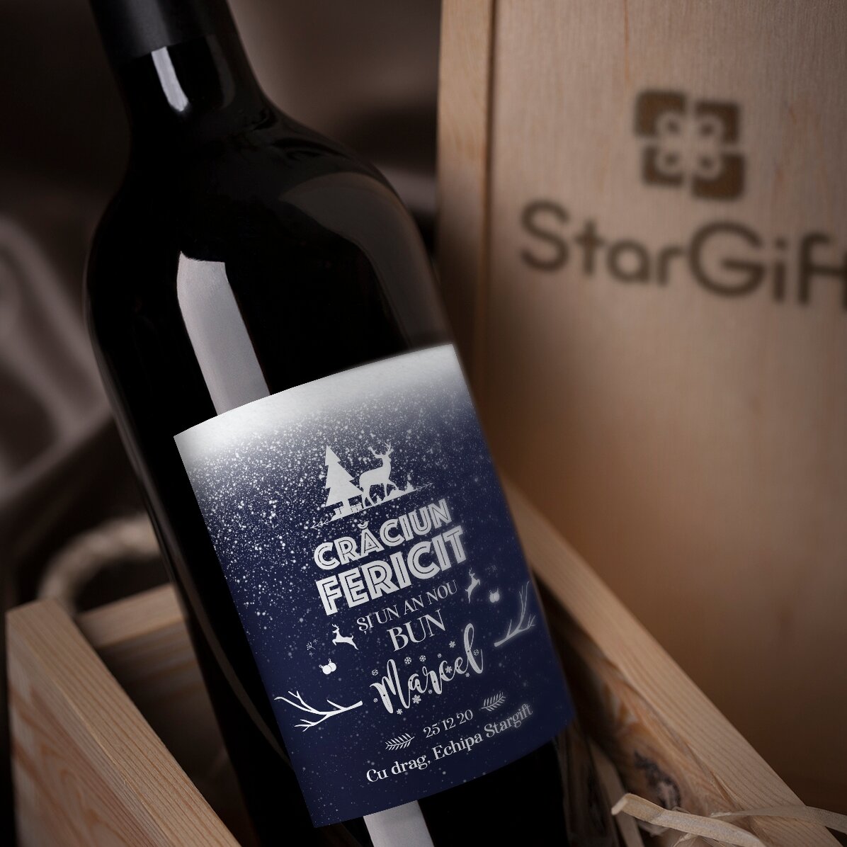 Wino z indywidualnym napisem – Snowing night