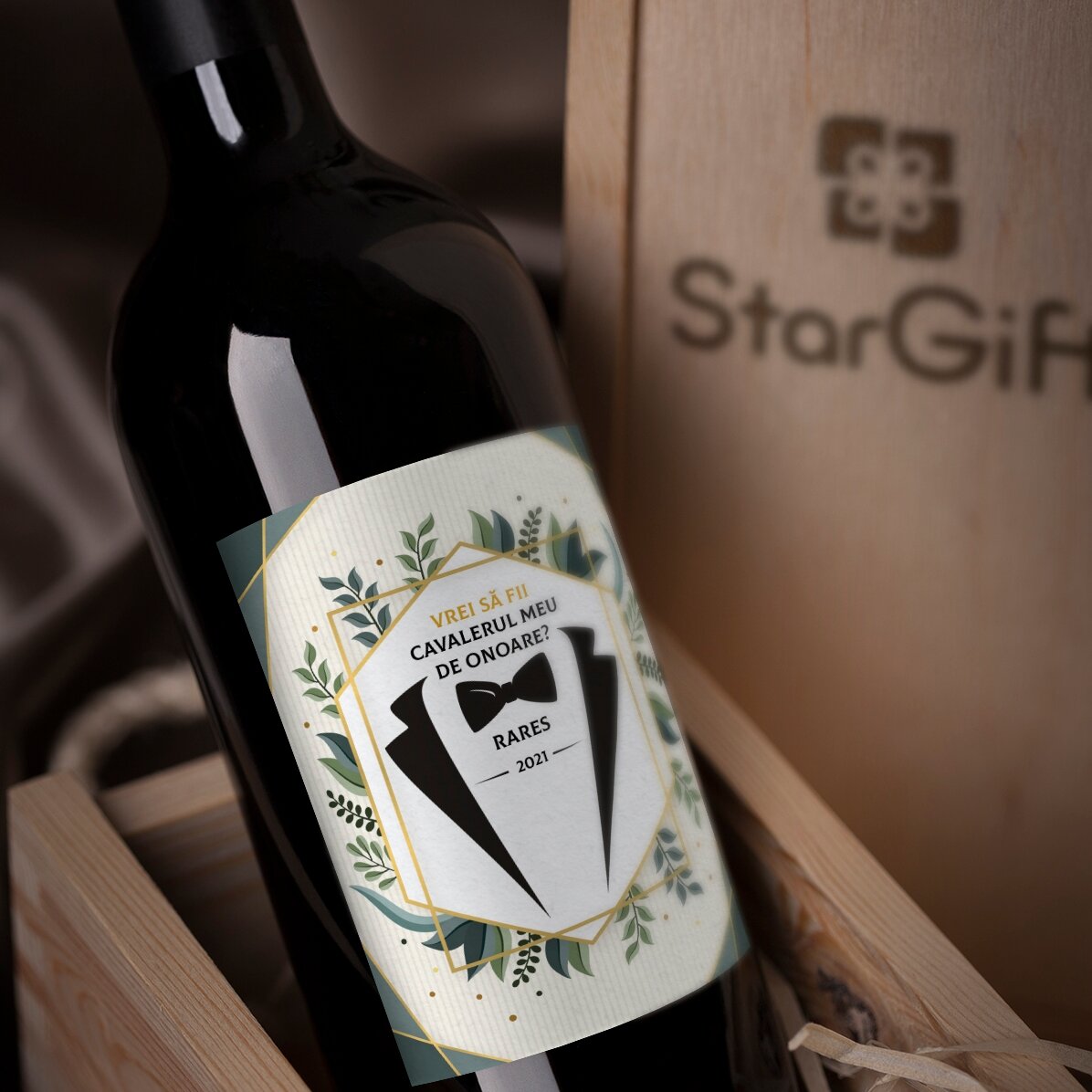 Personalised wine with text - Will you be my best man?