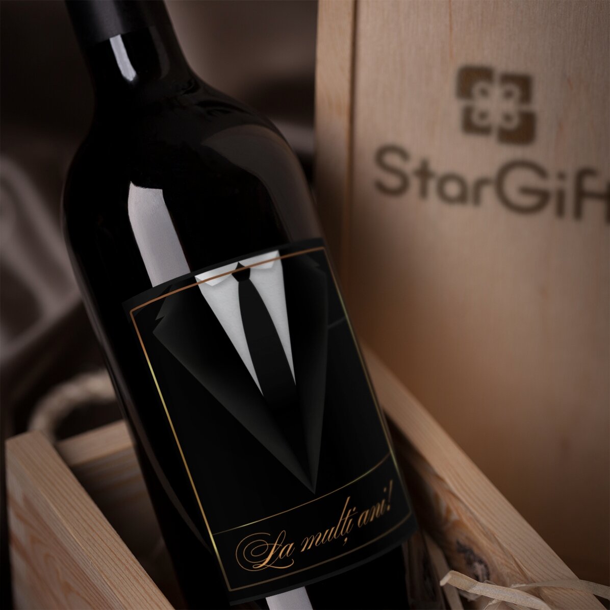 Personalised wine - Elegant black