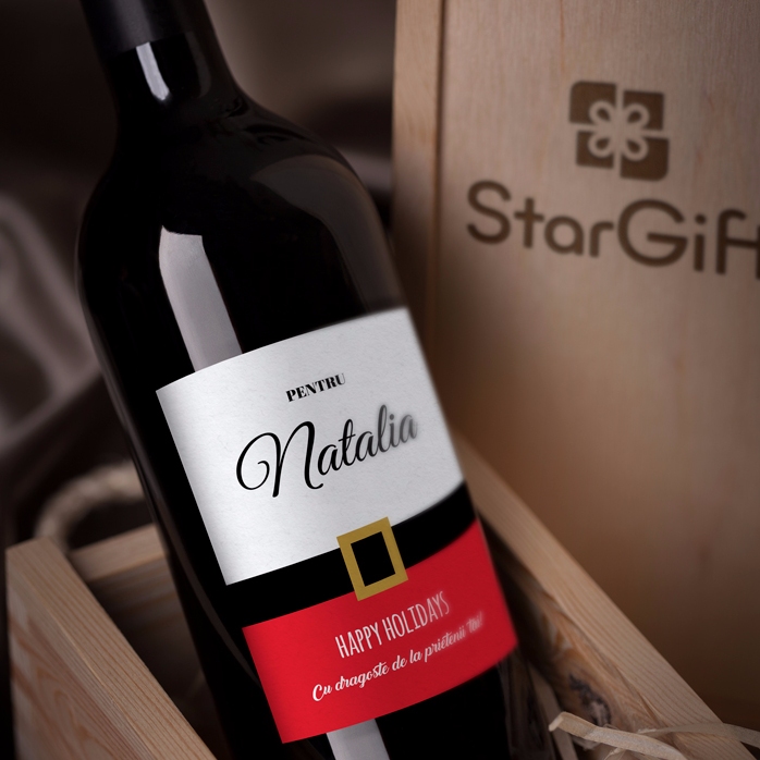 Wino z indywidualnym nadrukiem – Wesołych Świąt