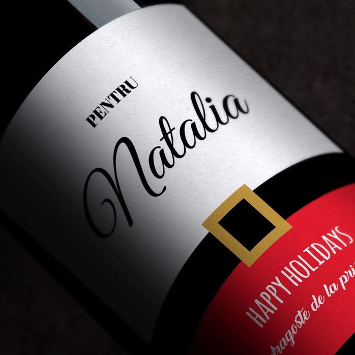 Wino z indywidualnym nadrukiem – Wesołych Świąt