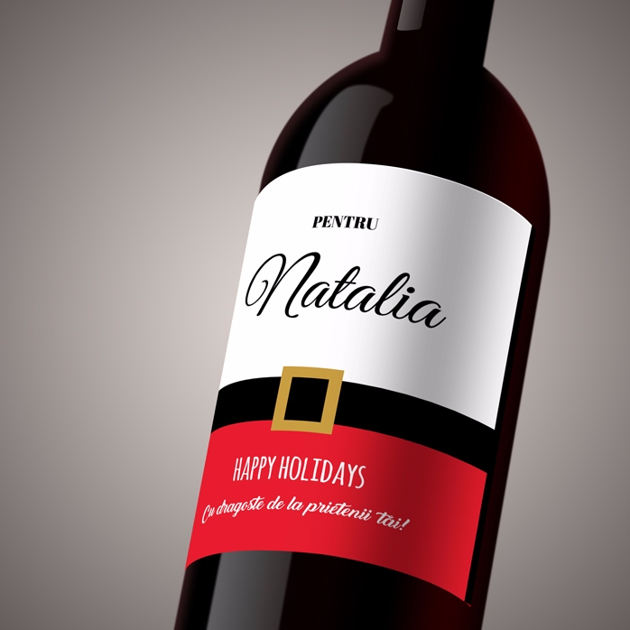 Wino z indywidualnym nadrukiem – Wesołych Świąt