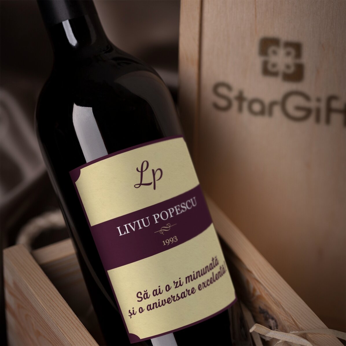 Wino z indywidualnym nadrukiem – Vintage Birthday