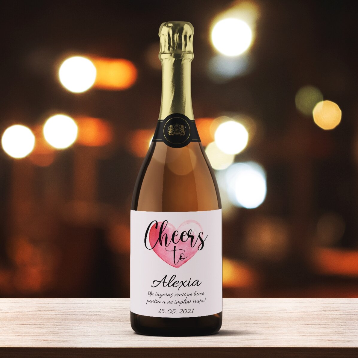 Wino musujące z indywidualnym napisem – Na zdrowie...