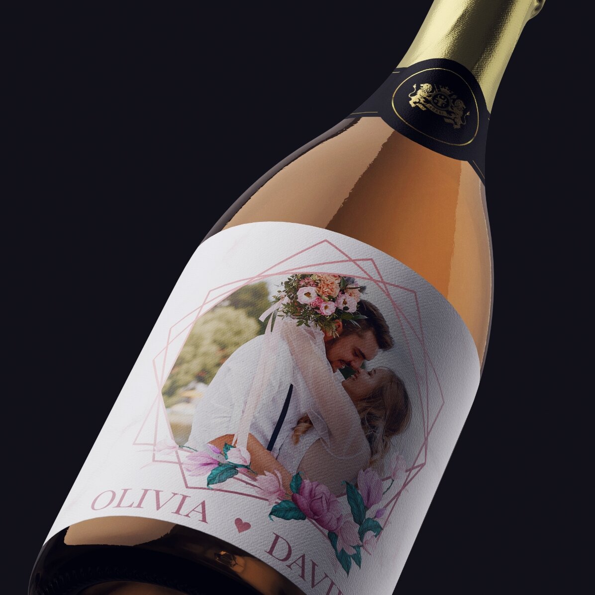 Wino musujące z indywidualnym nadrukiem ze zdjęciem i napisem – Chwile we dwoje