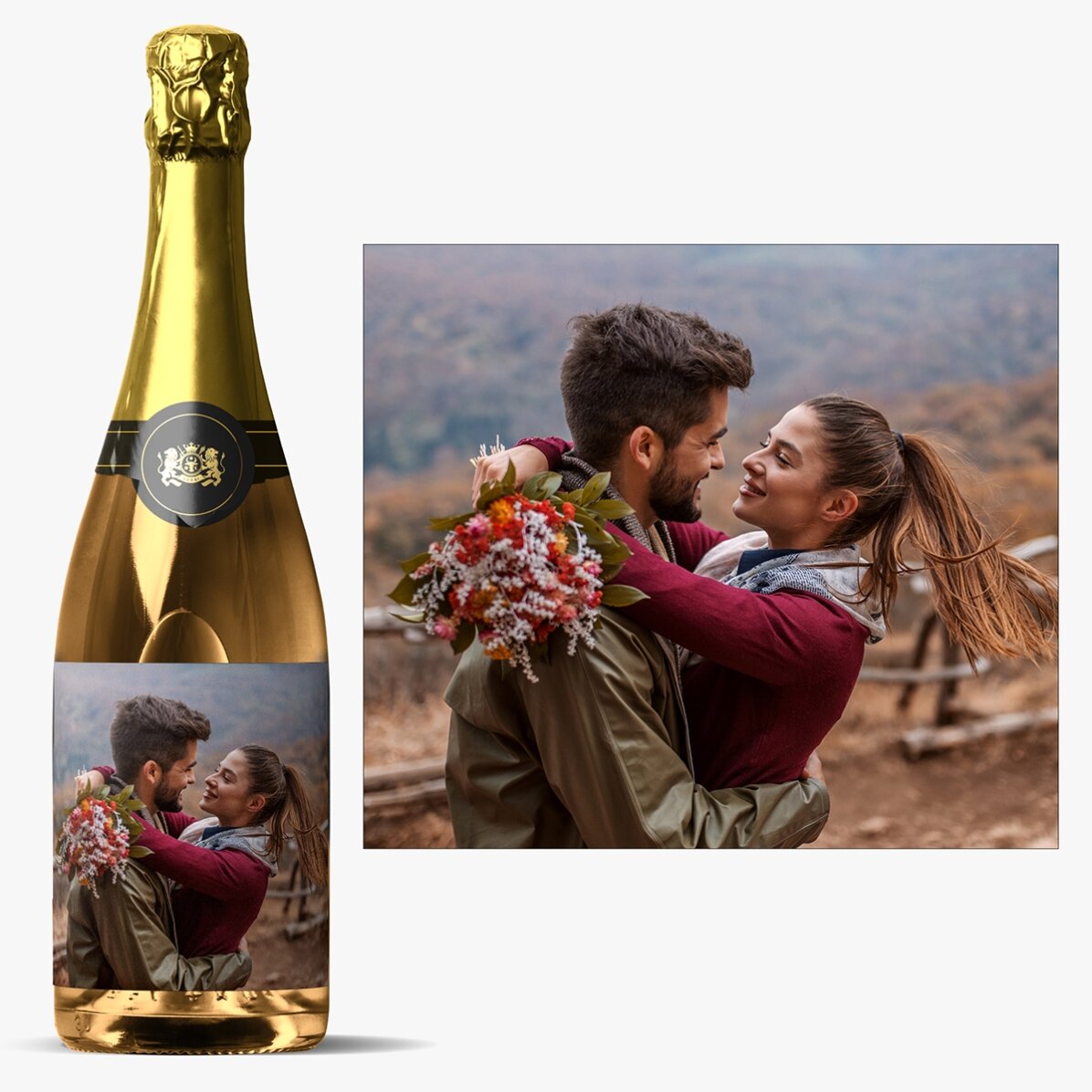 Wino musujące z indywidualnym nadrukiem ze zdjęciem