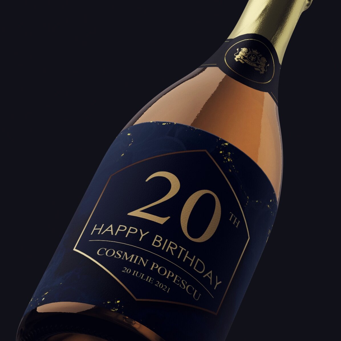 Wino musujące z indywidualnym napisem – Na zdrowie z okazji urodzin