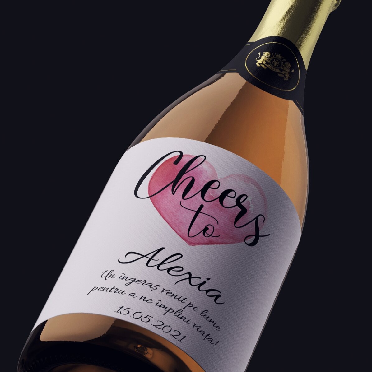 Wino musujące z indywidualnym napisem – Na zdrowie...