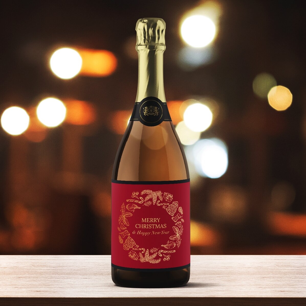 Wino musujące z indywidualnym napisem – Christmas Spirit