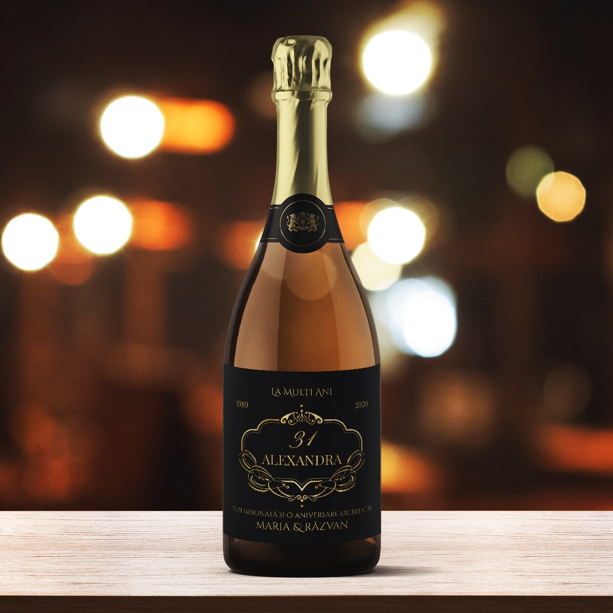 Wino musujące z indywidualnym napisem – Eleganckie