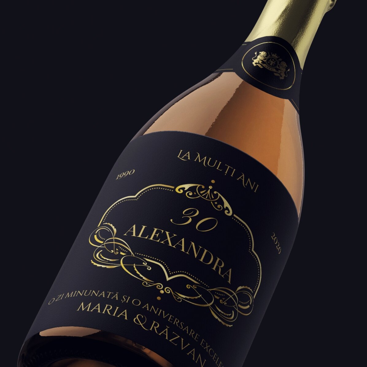 Wino musujące z indywidualnym napisem – Eleganckie