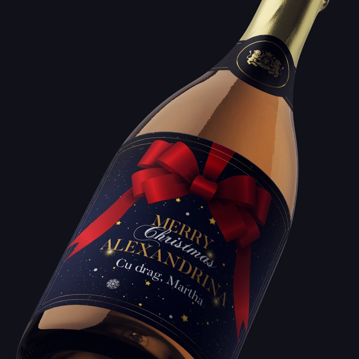 Wino musujące z indywidualnym napisem – Glamorous Christmas