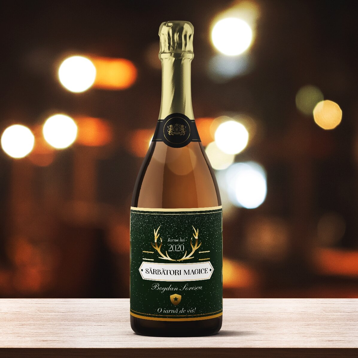 Wino musujące z indywidualnym napisem – Golden Antlers