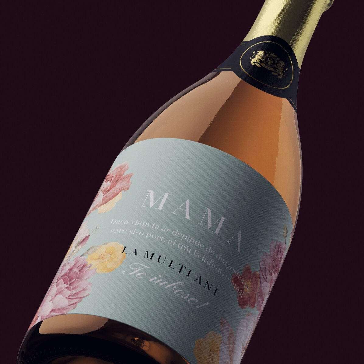 Personalised sparkling wine with text - Dear Mum