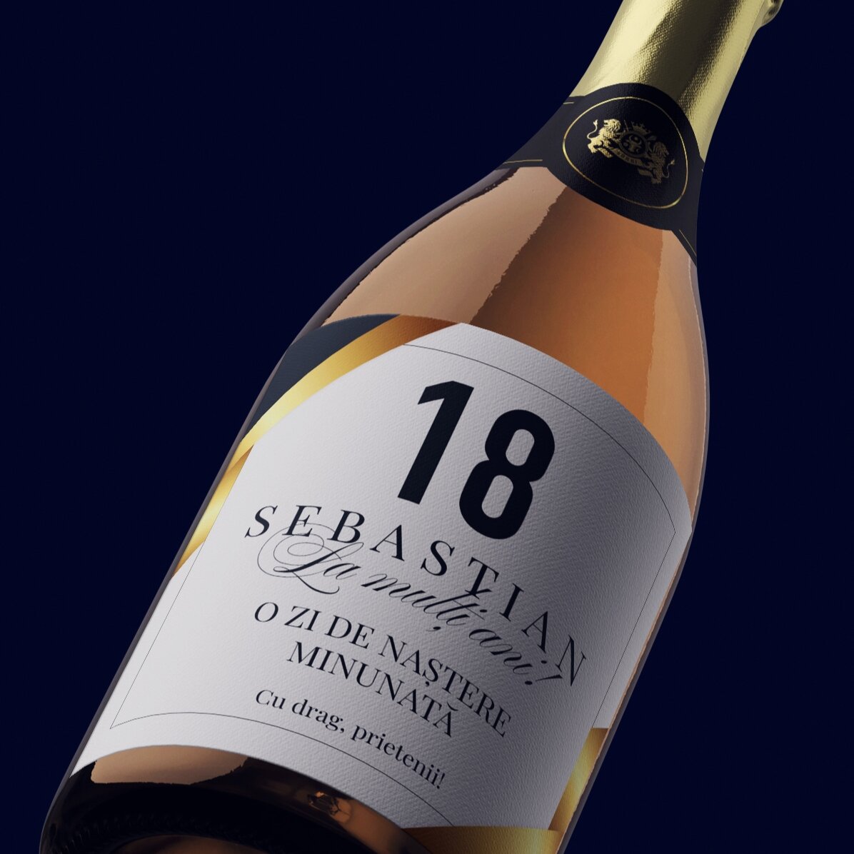 Wino musujące z indywidualnym napisem z okazji osiągnięcia pełnoletności