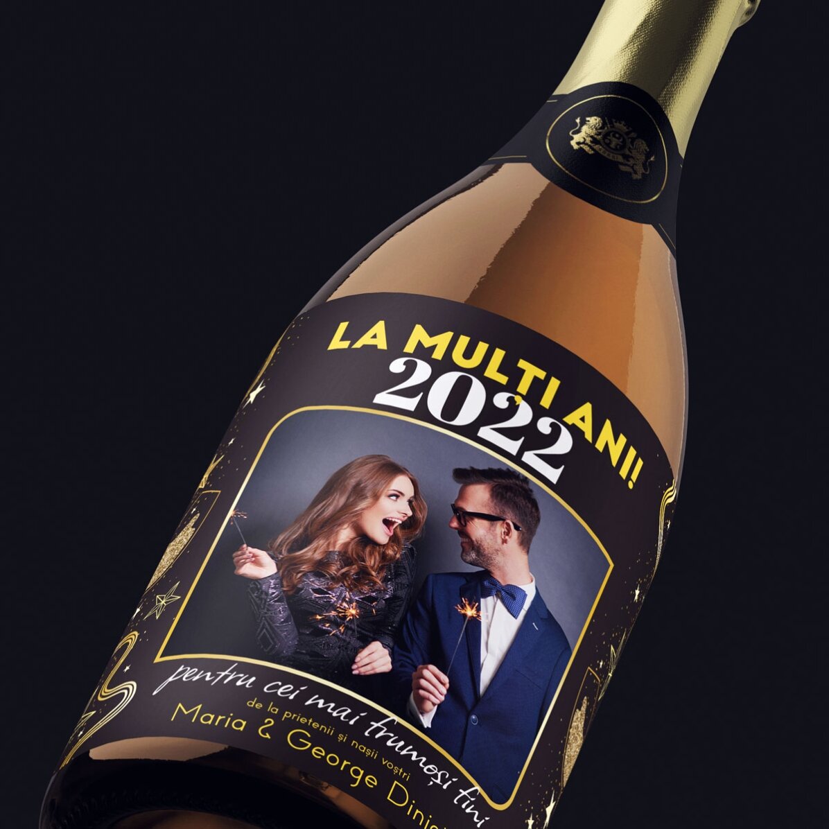 Wino musujące z indywidualnym nadrukiem tekstu i zdjęcia – Wszystkiego najlepszego z okazji urodzin!