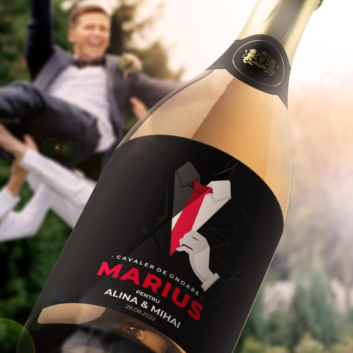 Wino musujące z indywidualnym napisem – Drużba