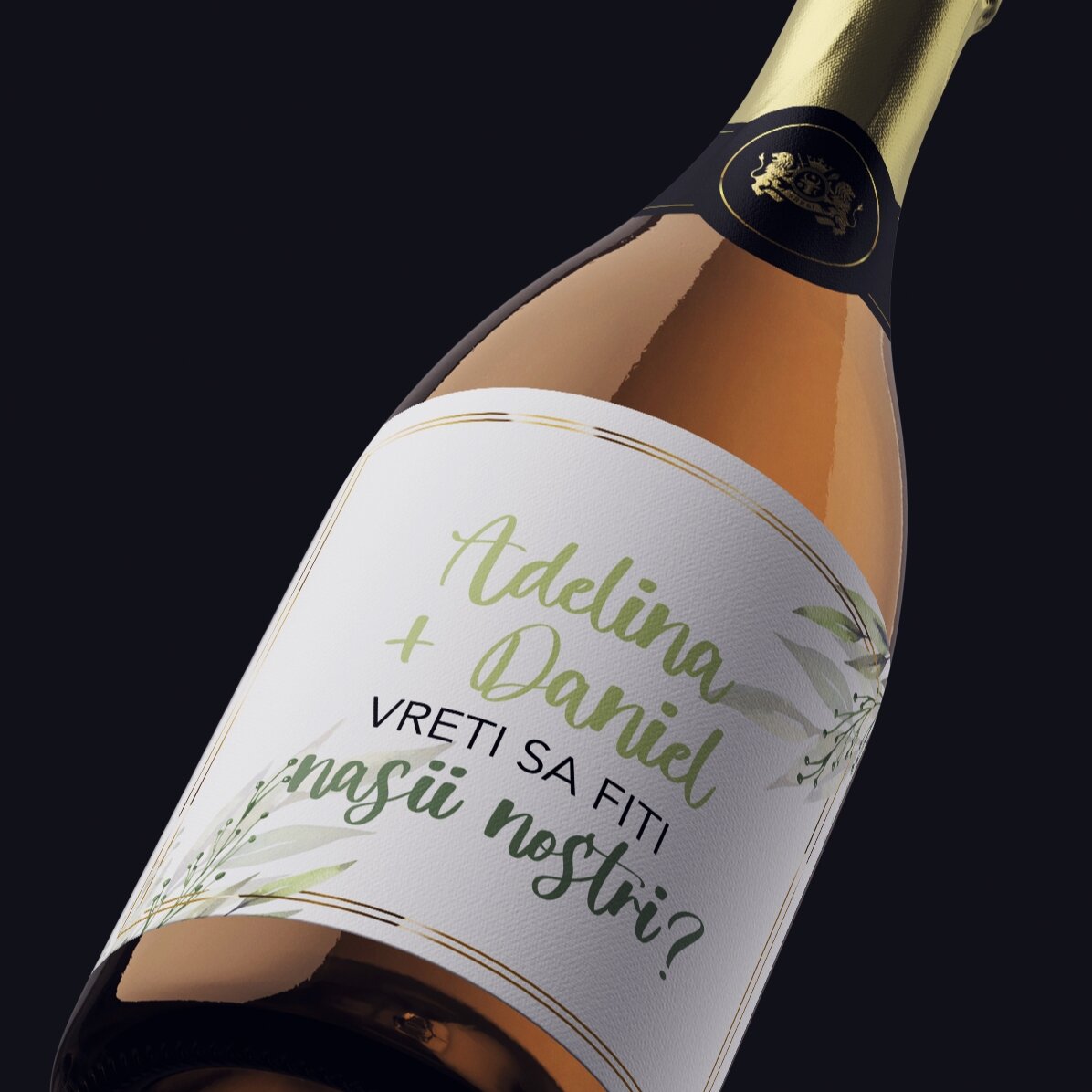 Wino musujące z indywidualnym napisem – Czy zechcielibyście zostać naszymi rodzicami chrzestnymi?